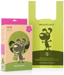 Earth Rated Sacs à Crottes Avec Poignées 120 Sacs