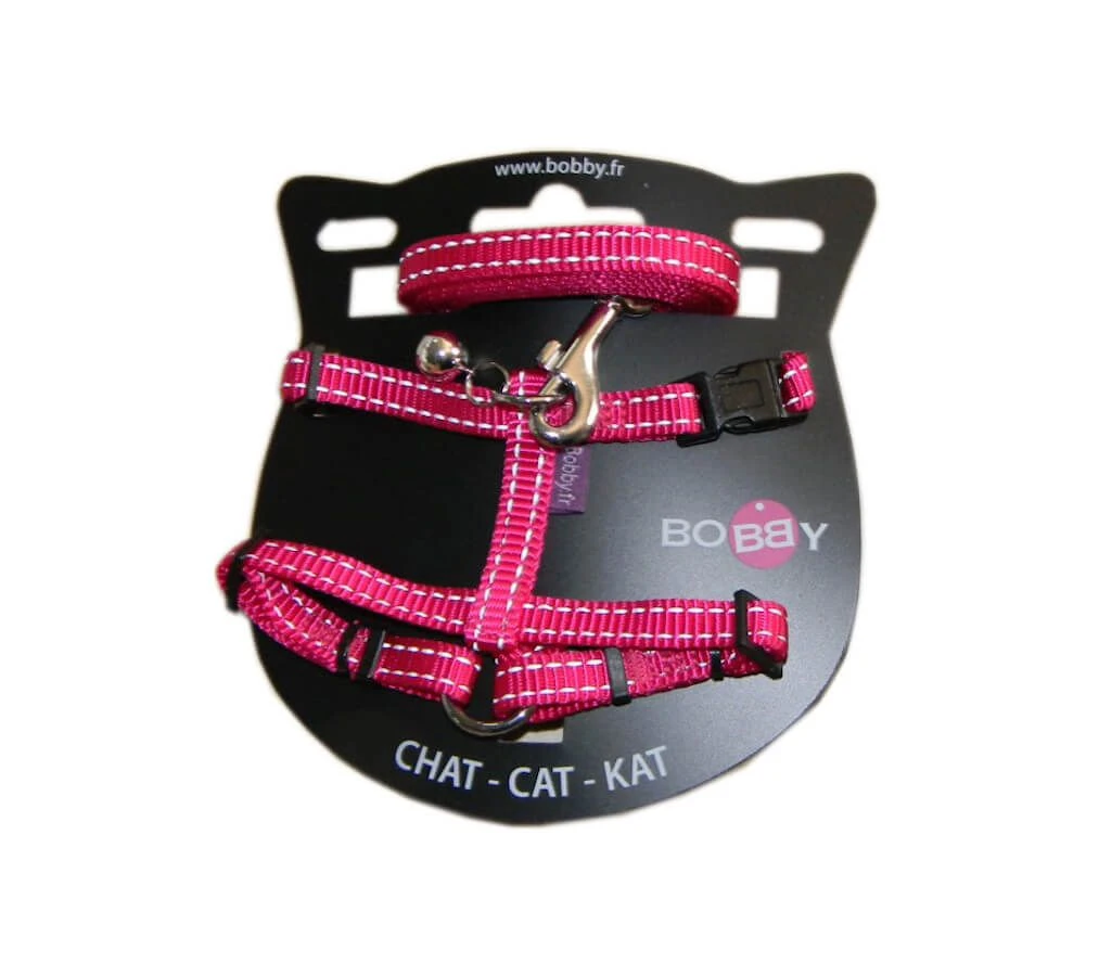 Bobby Harnais + Laisse Safe Fuchsia Pour Chat