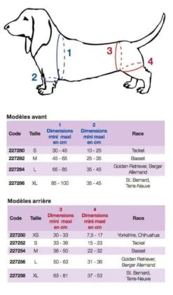 Harnais Handy Canis Pattes Avants XL -Animal Fournitures Boutique handycanis tailles 5