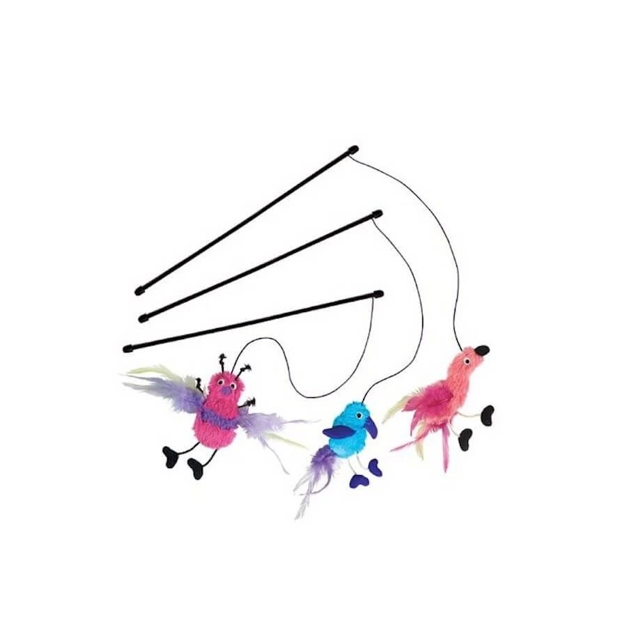 KONG Cat Feather Teaser Jouet Canne à Pêche Pour Chat