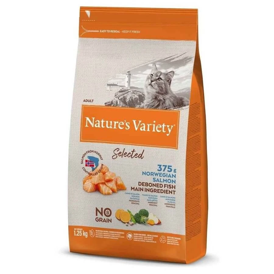 Nature's Variety Nature's Variety Croquettes Selected Chat Adulte Saumon Norvégien 1.25 Kg