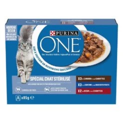 Purina One Chat Stérilisé Sardine Canard Bœuf 8 X 85 G