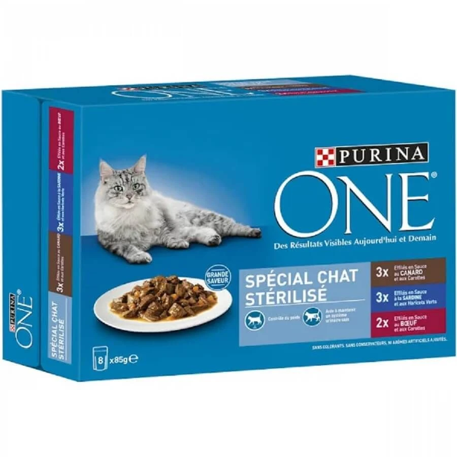 Purina One Chat Stérilisé Sardine Canard Bœuf 8 X 85 G 2 Purina One Chat Stérilisé Sardine Canard Bœuf 8 X 85 G – Image 2