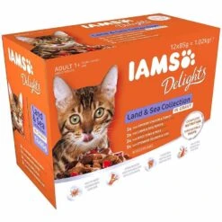 IAMS Delights Multipack "Terre & Mer" En Sauce Chat 12 X 85 Grs