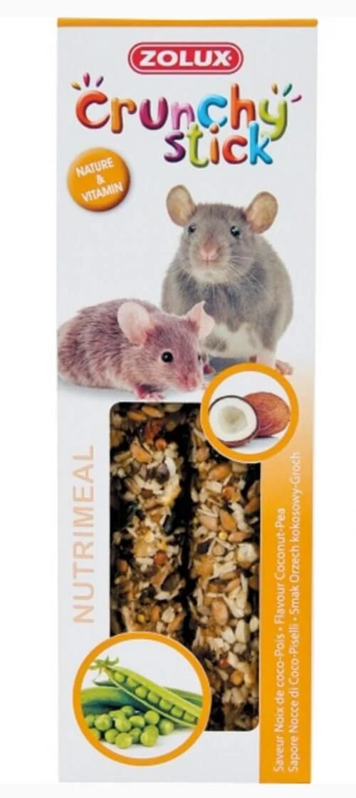 Zolux Crunchy Stick Rat Et Souris Noix De Coco / Pois 115 G 1 Zolux Crunchy Stick Rat Et Souris Noix De Coco / Pois 115 G