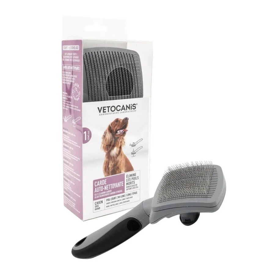 Vétocanis Brosse Rétractable Autonettoyante Chien 1 Vétocanis Brosse Rétractable Autonettoyante Chien