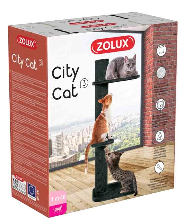 Zolux Arbre à Chat City Cat 3 Gris Foncé 2 Zolux Arbre à Chat City Cat 3 Gris Foncé – Image 2