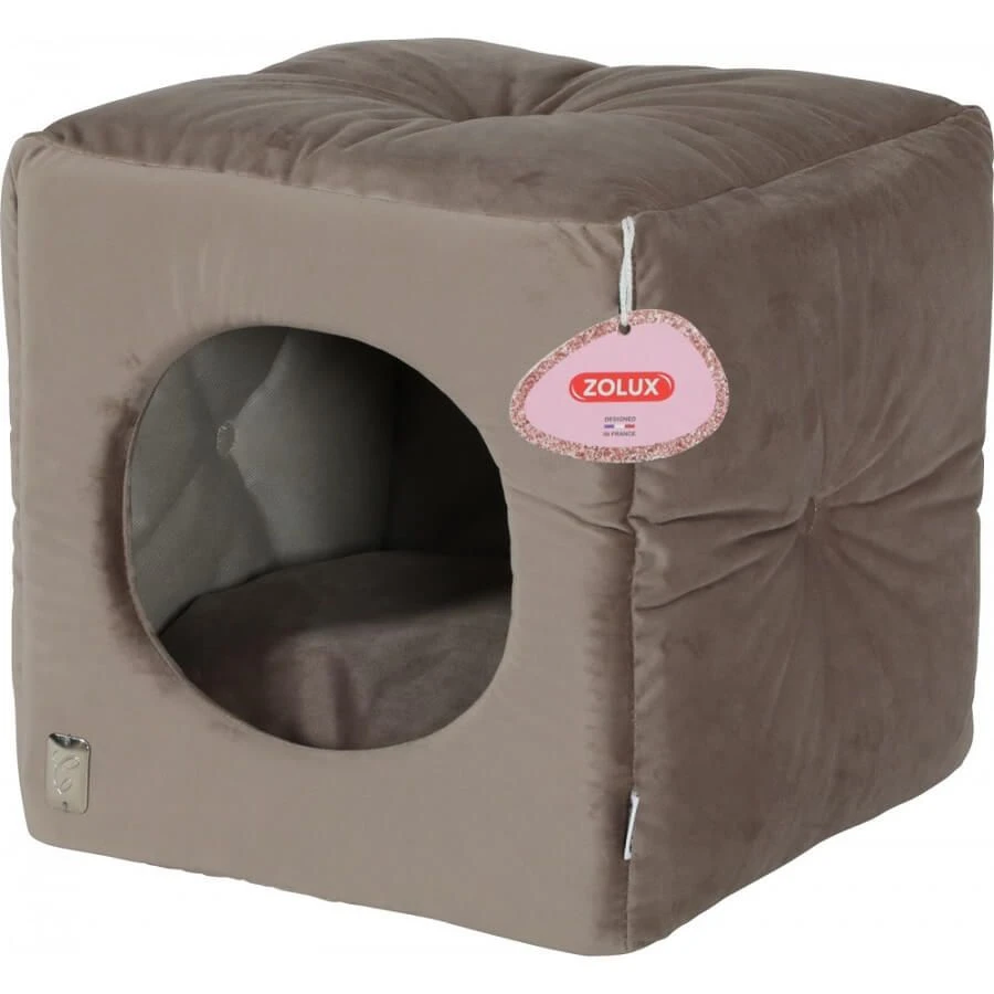 Zolux Cube Chesterfield Chambord Pour Chat Taupe 2 Zolux Cube Chesterfield Chambord Pour Chat Taupe – Image 2